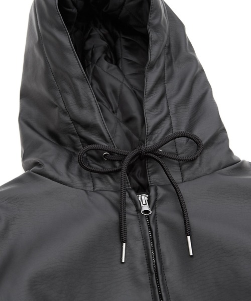 improves（インプローブス）の「PUレザー フードブルゾン（パーカー・メンズ・ブラック・X-LARGE/LARGE/MEDIUM/SMALL）」の9枚目の写真