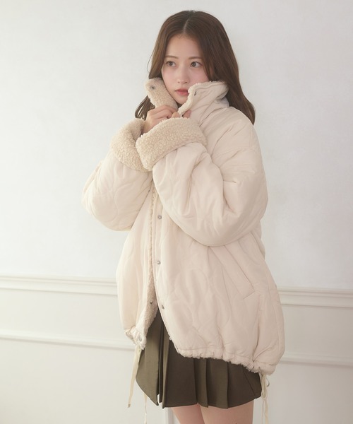 【即完売モデル】 サカイ パデッド キルティング ジャケット ボア ブルゾン 即完売モデル】 サカイ パデッド キルティング ジャケット ボア