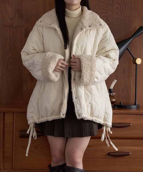 Ambre Neige（アンブルネージュ）の「2way reversible quilting boa