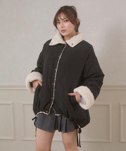 (く) 2way reversible quilting boa jacket / 2WAYリバーシブルキルティング