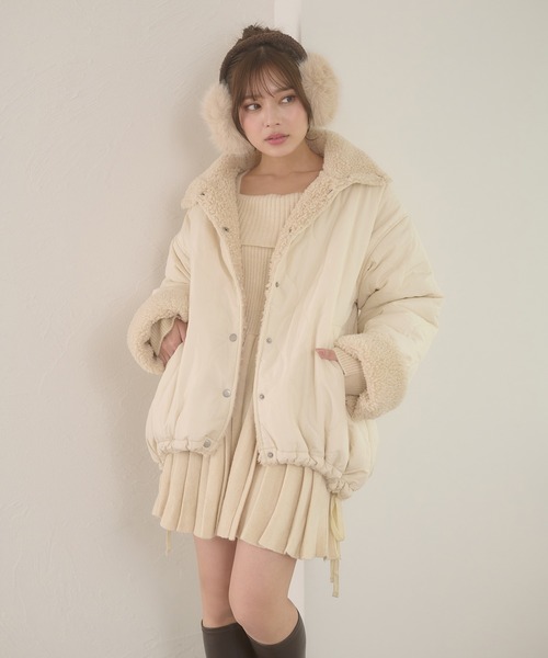 マチャット キルティング ボア ジャケット リバーシブル アイボリー Ambre Neige ブルゾン アウター 2way reversible quilting boa jacket