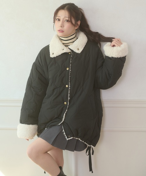 セール】2way reversible quilting boa jacket / 2WAYリバーシブル