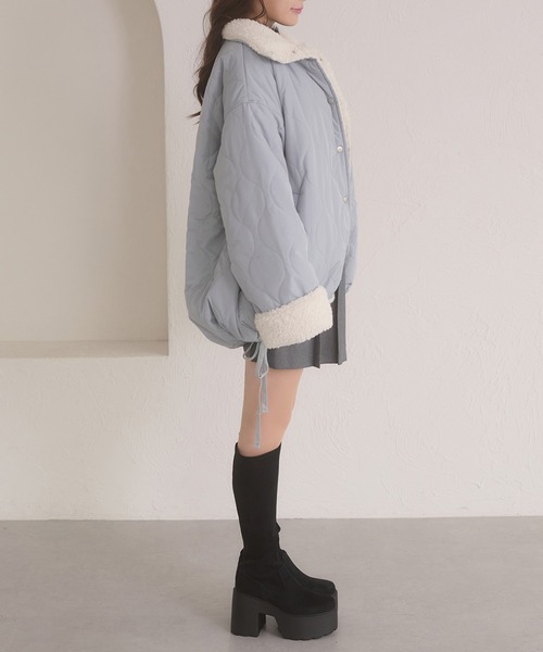 Ambre Neige（アンブルネージュ）の「2way reversible quilting boa jacket / 2WAYリバーシブルキルティングボアジャケット（ブルゾン・レディース・アイボリー/ブラック/ライトブルー/ダークブラウン・FREE）」の22枚目の写真