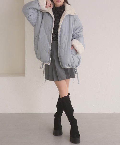 Ambre Neige（アンブルネージュ）の「2way reversible quilting boa jacket / 2WAYリバーシブルキルティングボアジャケット（ブルゾン・レディース・アイボリー/ブラック/ライトブルー/ダークブラウン・FREE）」の19枚目の写真