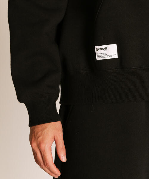 schott（ショット）の「Schott/ショット/B.S  ZIP HOODED SWEAT/ブラックシープ フルジップ スウェット パーカー（パーカー・メンズ・チャコールグレー/ホワイト・M/L/XL）」の14枚目の写真