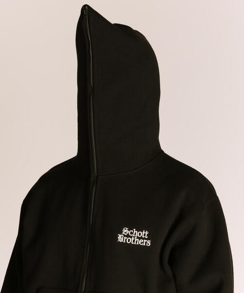 schott（ショット）の「Schott/ショット/B.S  ZIP HOODED SWEAT/ブラックシープ フルジップ スウェット パーカー（パーカー・メンズ・チャコールグレー/ホワイト・M/L/XL）」の16枚目の写真