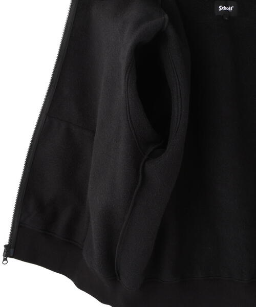 schott（ショット）の「Schott/ショット/B.S  ZIP HOODED SWEAT/ブラックシープ フルジップ スウェット パーカー（パーカー・メンズ・チャコールグレー/ホワイト・M/L/XL）」の20枚目の写真