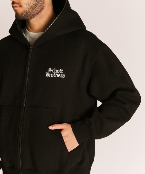 Schott/ショット/B.S ZIP HOODED SWEAT/ブラックシープ フルジップ