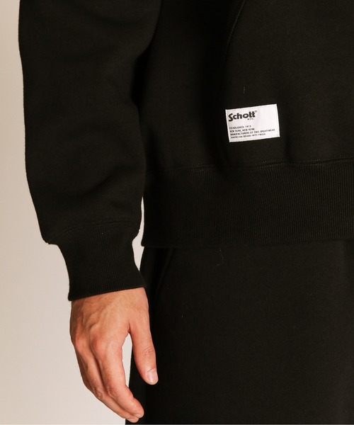 schott（ショット）の「Schott/ショット/B.S  ZIP HOODED SWEAT/ブラックシープ フルジップ スウェット パーカー（パーカー・メンズ・チャコールグレー/ホワイト・M/L/XL）」の7枚目の写真