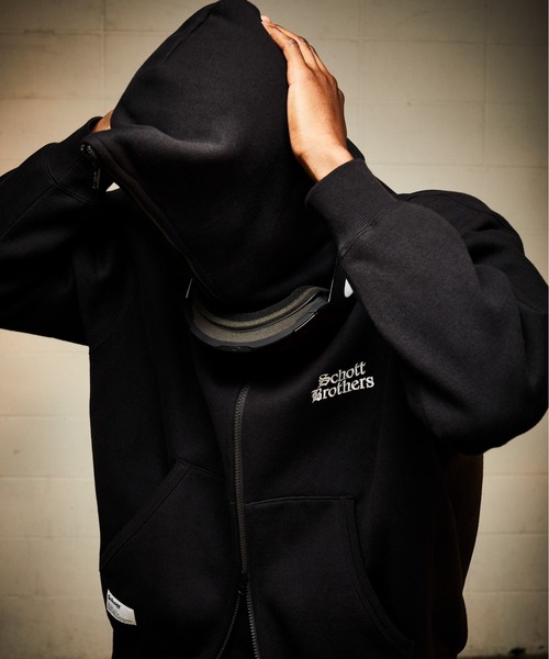 セール】Schott/ショット/B.S ZIP HOODED SWEAT/ブラックシープ