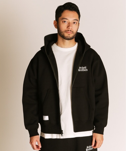 Schott/ショット/B.S ZIP HOODED SWEAT/ブラックシープ フルジップ
