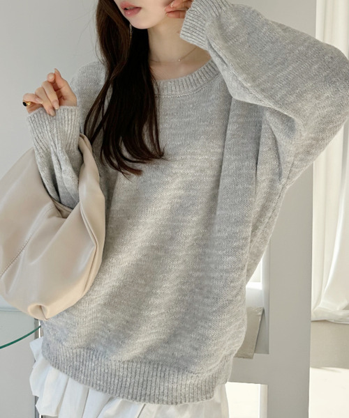 Ada.(エイダ)の「バックリボン オープンニット トップス(ニット/セーター・レディース・グレー/レッド・FREE)」の13枚目の写真