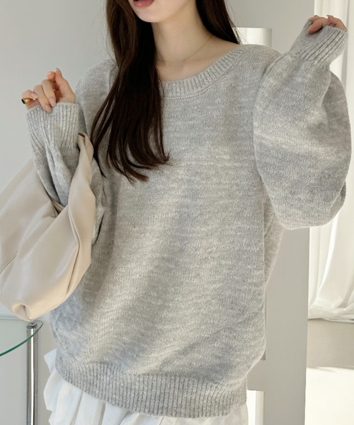 Ada.(エイダ)の「バックリボン オープンニット トップス(ニット/セーター・レディース・グレー/レッド・FREE)」の14枚目の写真