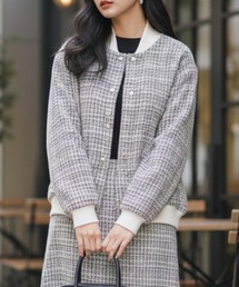 Perfect Suit FActory（パーフェクトスーツファクトリー）の「【セットアップ対応可】ツイードスタジャン【DIP IN CHOCOLATE】（スタジャン）」