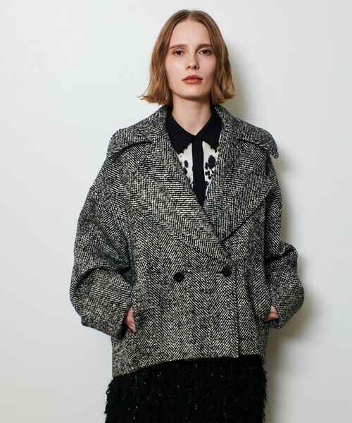 BONOTTOスパンコールショートコート（ピーコート）｜allureville