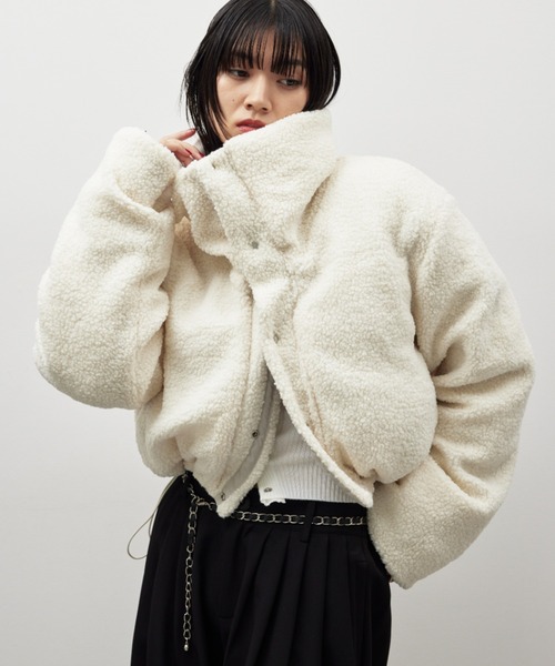 HANNE（アン）の「リバーシブルパディングショートコート（ダウンジャケット/コート・レディース・ブラック/グレー・FREE）」の14枚目の写真