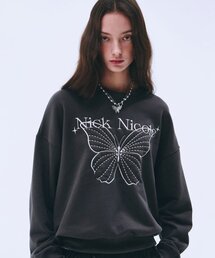 SHINE BUTTERFLY SWEATSHIRT_CHARCOAL CREAM
