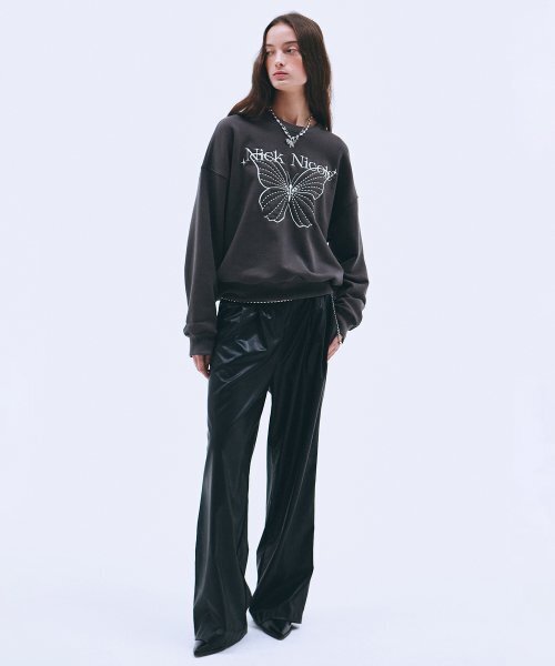 NICK&NICOLE（ニックアンドニコール）の「SHINE BUTTERFLY SWEATSHIRT_CHARCOAL CREAM（スウェット・レディース・その他・FREE）」の3枚目の写真