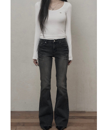 KHAKIPOINT（カーキポイント）の「Basic Bootcut Jeans (black)（デニムパンツ）」