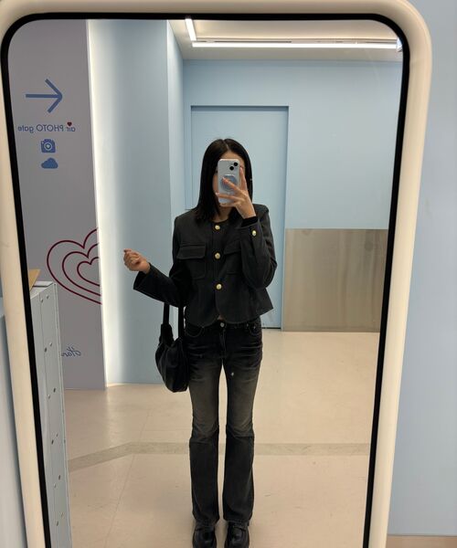 KHAKIPOINT（カーキポイント）の「Basic Bootcut Jeans (black)（デニムパンツ・レディース・その他・MEDIUM/LARGE/SMALL）」の11枚目の写真
