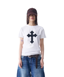 AAKAM（アーカム）の「AKM CROS2 ハーフトップ（ホワイト）（Tシャツ/カットソー）」