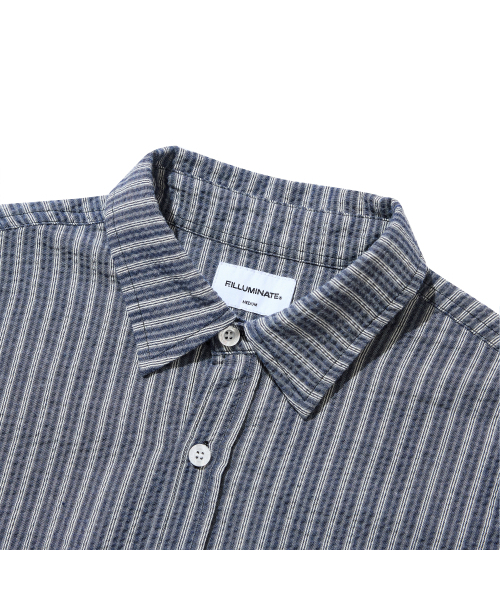 F.ILLUMINATE(フィルミネイト)の「シアサーカーストライプシャツ-ネイビー(シャツ/ブラウス・レディース・その他・SMALL/MEDIUM/LARGE)」の10枚目の写真