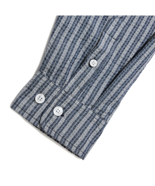F.ILLUMINATE(フィルミネイト)の「シアサーカーストライプシャツ-ネイビー(シャツ/ブラウス・レディース・その他・SMALL/MEDIUM/LARGE)」の13枚目の写真