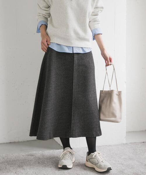 仁村紗和さん着用』『UR TECH』完声/暖フレアスカート（スカート