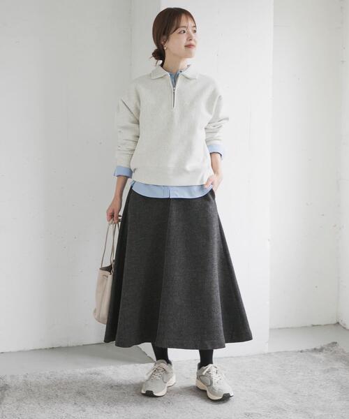 仁村紗和さん着用』『UR TECH』完声/暖フレアスカート（スカート
