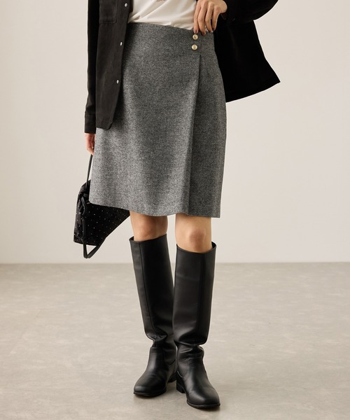 ラメカルゼラップ風金ボタンミニスカート（スカート）｜ROPE' PICNIC