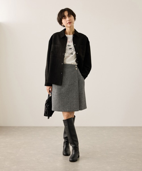 ラメカルゼラップ風金ボタンミニスカート（スカート）｜ROPE' PICNIC