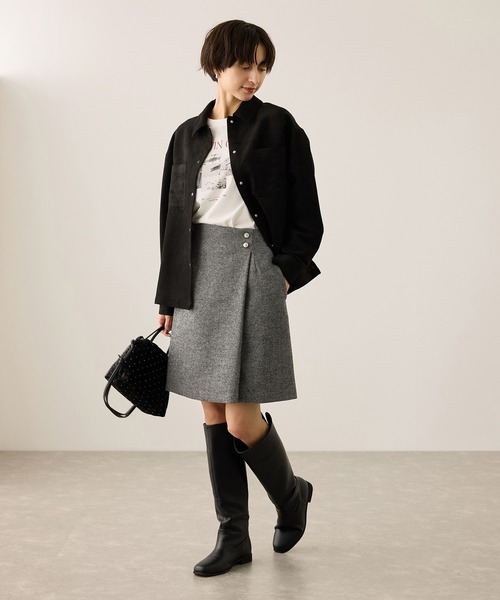 ラメカルゼラップ風金ボタンミニスカート（スカート）｜ROPE' PICNIC