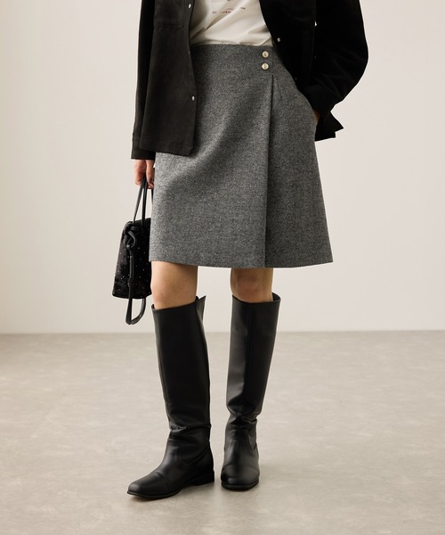 ラメカルゼラップ風金ボタンミニスカート（スカート）｜ROPE' PICNIC