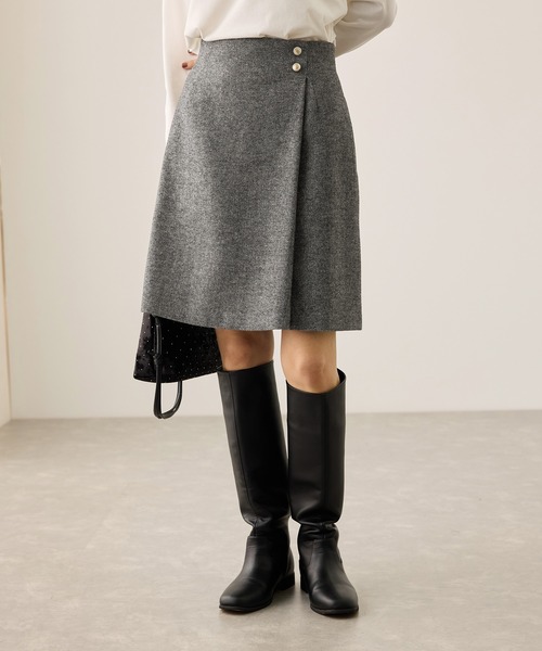 ラメカルゼラップ風金ボタンミニスカート（スカート）｜ROPE' PICNIC