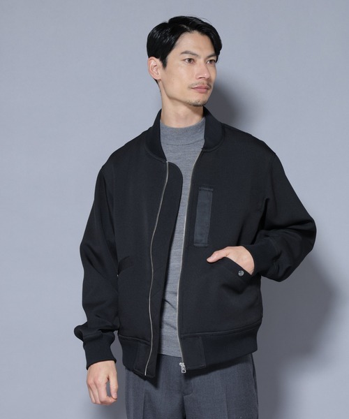 NANO universe（ナノユニバース）の「トリプルクロスMA-1（MA-1・メンズ・ブラック/チャコール・L/M）」の2枚目の写真