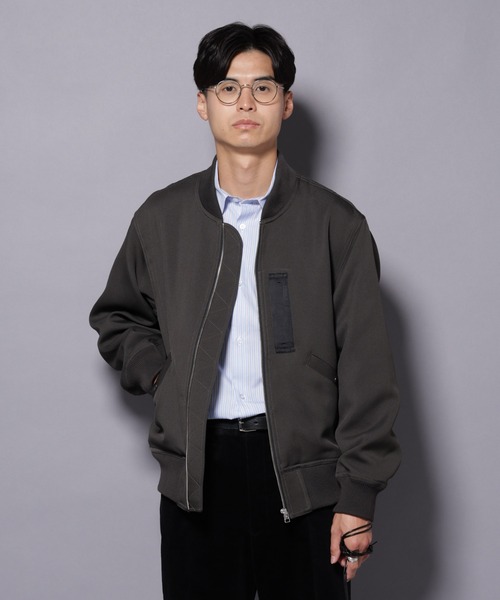 NANO universe（ナノユニバース）の「トリプルクロスMA-1（MA-1・メンズ・ブラック/チャコール・L/M）」の3枚目の写真