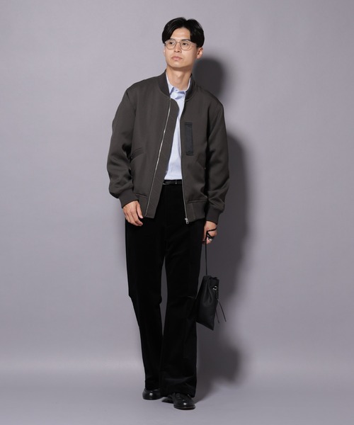 NANO universe（ナノユニバース）の「トリプルクロスMA-1（MA-1・メンズ・ブラック/チャコール・L/M）」の6枚目の写真