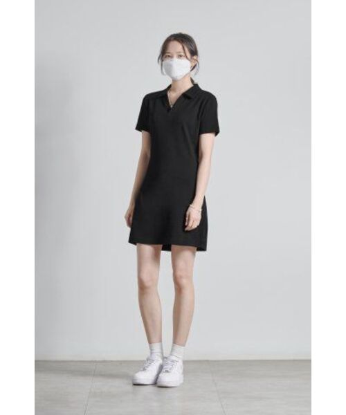 MUSINSA STANDARD WOMAN(ムシンサスタンダードウーマン)の「レディーススリットネックタートルネックワンピース【ブラック】(ワンピース・レディース・その他・X-SMALL/SMALL/MEDIUM/LARGE)」の7枚目の写真