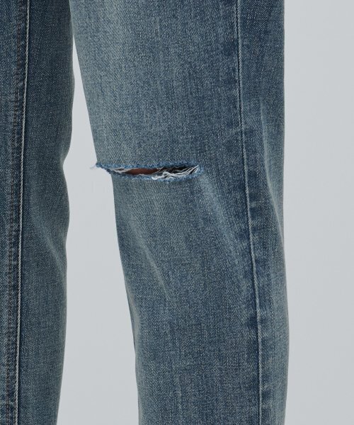 MUSINSA STANDARD（ムシンサスタンダード）の「スラッシュスリムクロップドデニムパンツ[ライトインディゴ]（デニムパンツ・メンズ・その他・26/27/28/29/36/34/32/30/31/33/40/38/42）」の5枚目の写真