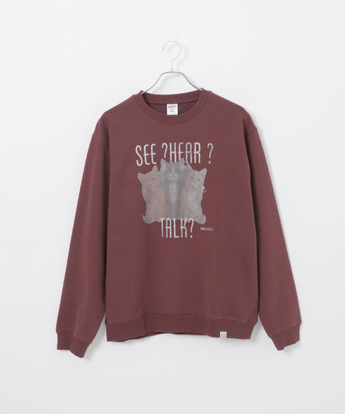 B.C STOCK（ベーセーストック）の「《追加》NEW ドッグ＆キャット柄 アソートクルーネックスウェット（スウェット・メンズ・ホワイト/ホワイト系その他/ブラウン/ネイビー/チャコールグレー・MEDIUM/LARGE）」の4枚目の写真