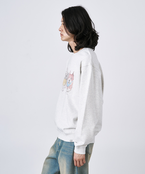 B.C STOCK（ベーセーストック）の「《追加》NEW ドッグ＆キャット柄 アソートクルーネックスウェット（スウェット・メンズ・ホワイト/ホワイト系その他/ブラウン/ネイビー/チャコールグレー・MEDIUM/LARGE）」の12枚目の写真