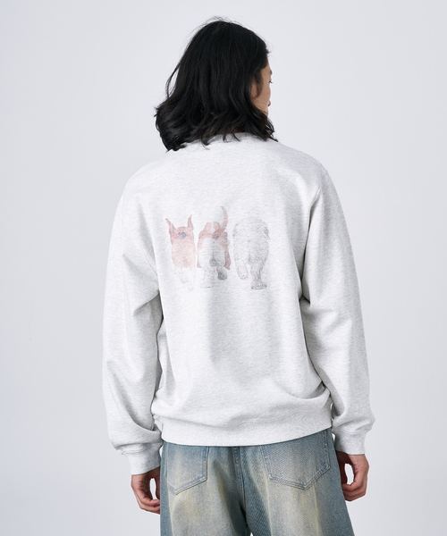 B.C STOCK（ベーセーストック）の「《追加》NEW ドッグ＆キャット柄 アソートクルーネックスウェット（スウェット・メンズ・ホワイト/ホワイト系その他/ブラウン/ネイビー/チャコールグレー・MEDIUM/LARGE）」の13枚目の写真