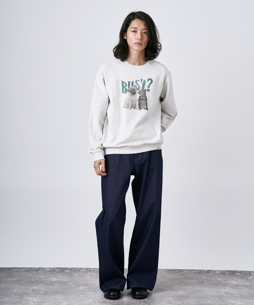 B.C STOCK（ベーセーストック）の「《追加》NEW ドッグ＆キャット柄 アソートクルーネックスウェット（スウェット・メンズ・ホワイト/ホワイト系その他/ブラウン/ネイビー/チャコールグレー・MEDIUM/LARGE）」の14枚目の写真