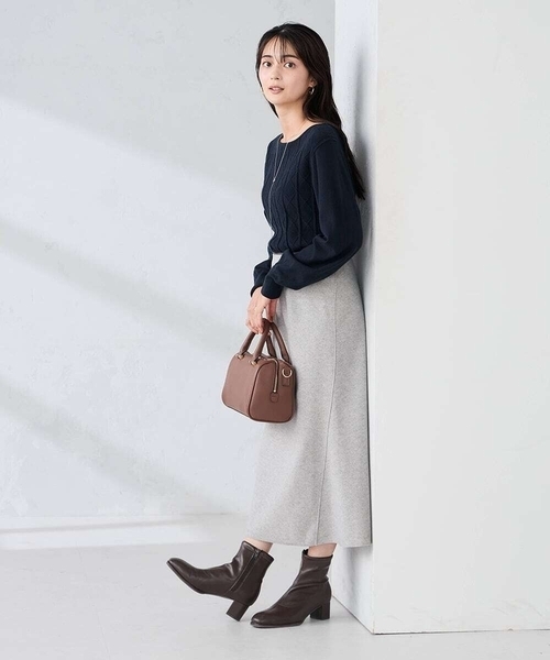 a.v.v(アーヴェヴェ)の「【洗える/ストレッチ】ウールライクジャージマーメイドスカート(スカート・レディース・ライトグレー/ベージュ・38/40)」の11枚目の写真