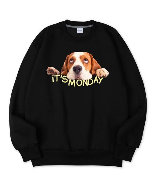 MILLION DAY(ミリオンデイ)の「MILLION MONDAY PUPPY SWEATSHIRT(スウェット・レディース・ブルー/ネイビー/ホワイト・LARGE/MEDIUM/X-LARGE)」の1枚目の写真