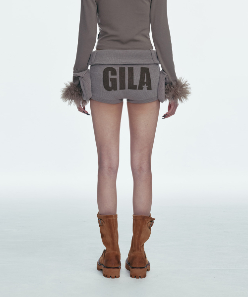 GILAARCHIVE(ギラアーカイブ)の「BOLD LOGO POCKET KNIT SHORTS_BROWN(その他パンツ・レディース・ブラウン・FREE)」の4枚目の写真