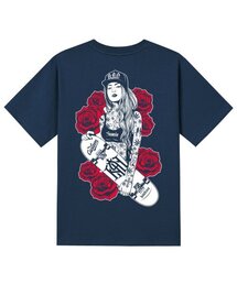 KTN0152 チカノガールズ スケートボード 半袖Tシャツ - ネイビー