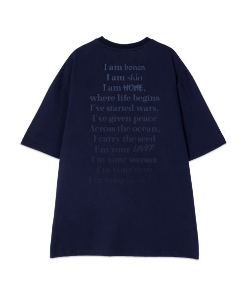 ASTRAL PROJECTION（アストラルプロジェクション）の「[オーバーサイズ]アップル13番手綿ラウンドネック半袖Tシャツ_ネイビー（Tシャツ/カットソー・メンズ・その他・MEDIUM/X-LARGE/XX-LARGE/LARGE）」の2枚目の写真