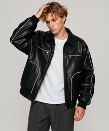 MONOCHROME（モノクローム）の「パイピングラグランレザージャケット（ブルゾン）」