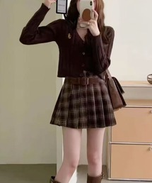 ammy.（エイミードット）の「【 ammy. / エイミードット 】 ベルト風 デザイン チェック プリーツ ミニスカート（スカート）」